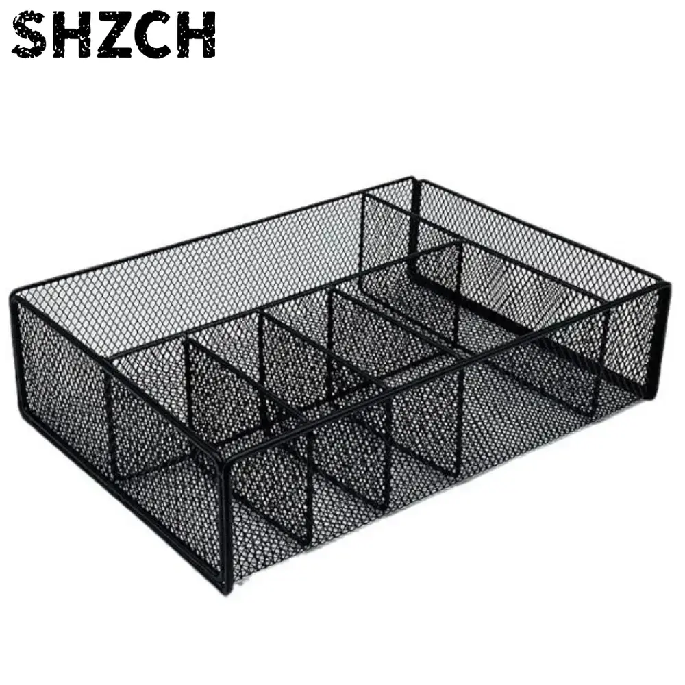 Paper Basket Mesh - Cestino portaoggetti in metallo nero, organizer